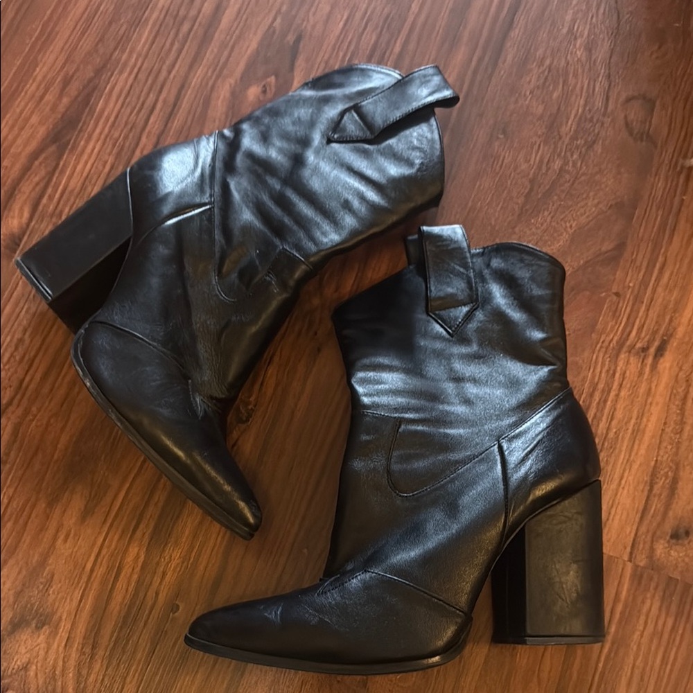Lili Ankle Boots - Harmonica - Leather Sz 10